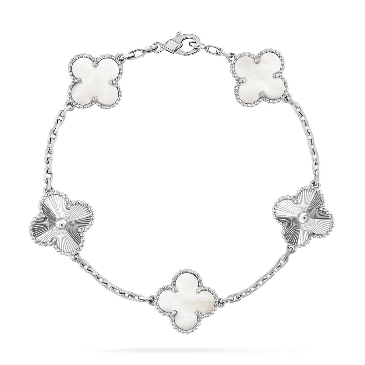 [Rose Tomorrow]CLOVER WHITE PEARL MOP 5 MOTIF BRACELET COLLECTION