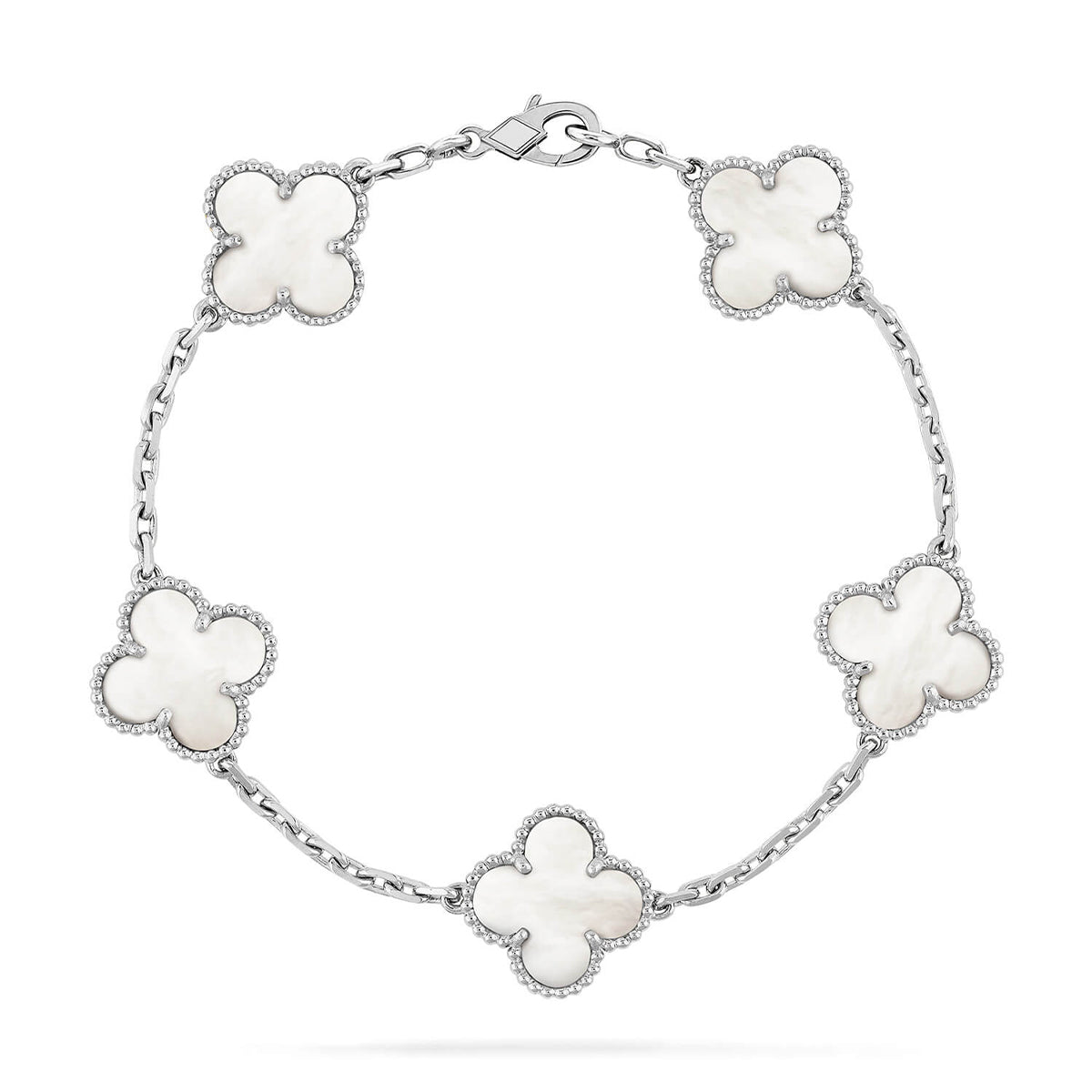 [Rose Tomorrow]CLOVER WHITE PEARL MOP 5 MOTIF BRACELET COLLECTION