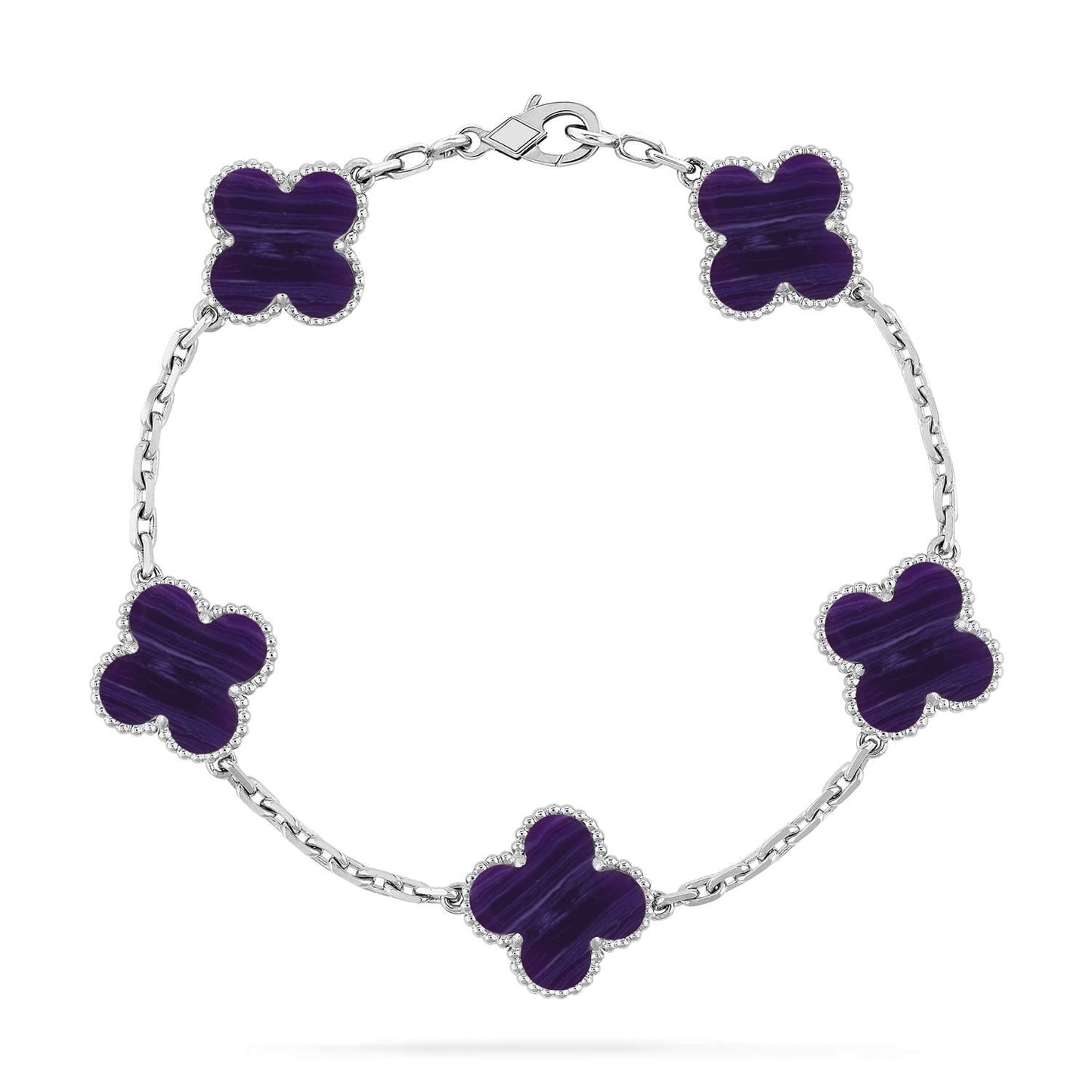 [Rose Tomorrow]CLOVER 5 MOTIF PURPLE STRIPES BRACELET COLLECTION