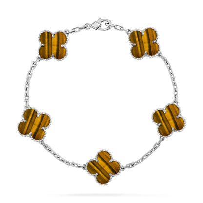 [Rose Tomorrow] CLOVER 5 MOTIFS TIGER EYE BRACELET COLLECTION