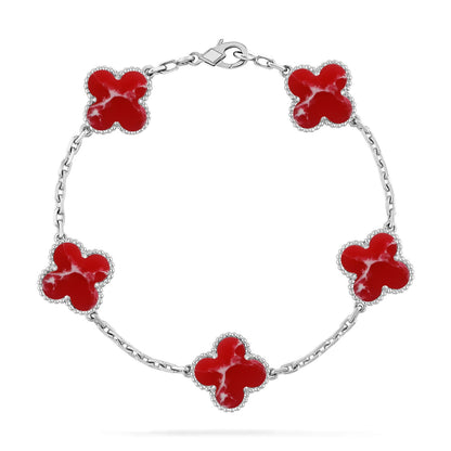 [Rose Tomorrow]CLOVER 5 MOTIF RED PATTERN BRACELET COLLECTION