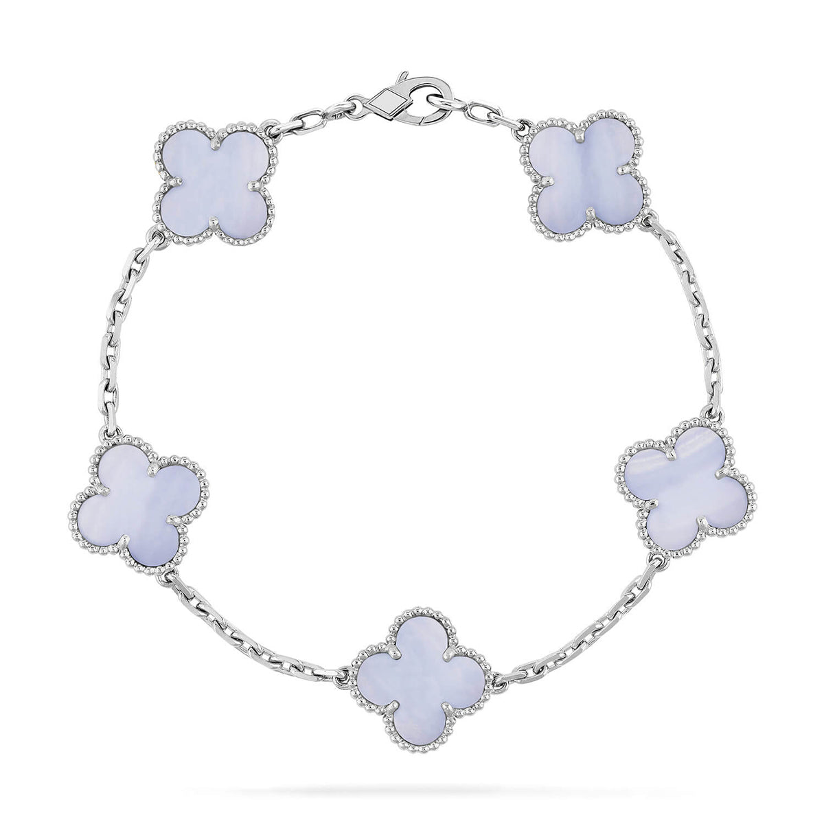 [Rose Tomorrow] CLOVER 5 MOTIF PURPLE CHALCEDONY BRACELET COLLECTION