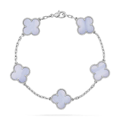 [Rose Tomorrow] CLOVER 5 MOTIF PURPLE CHALCEDONY BRACELET COLLECTION