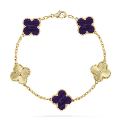 [Rose Tomorrow]CLOVER 5 MOTIF PURPLE STRIPES BRACELET COLLECTION