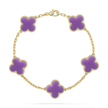 [Rose Tomorrow]CLOVER 5 MOTIF LIGHT PURPLE BRACELET COLLECTION