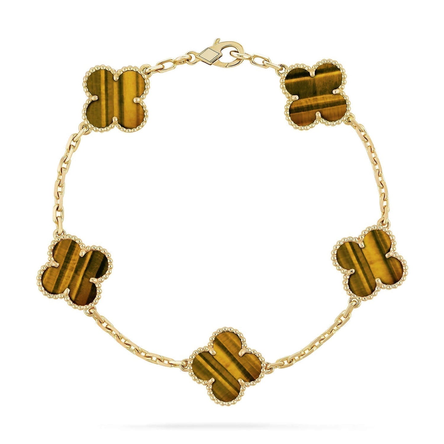 [Rose Tomorrow] CLOVER 5 MOTIFS TIGER EYE BRACELET COLLECTION