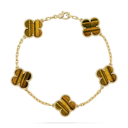 [Rose Tomorrow] CLOVER 5 MOTIFS TIGER EYE BRACELET COLLECTION