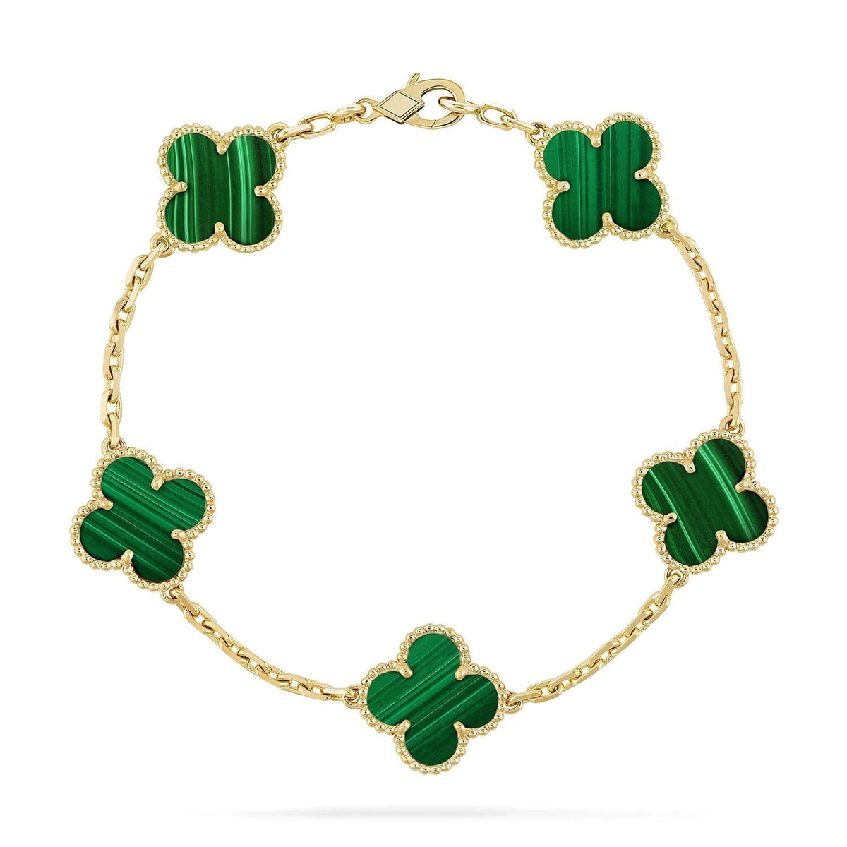 [Rose Tomorrow] CLOVER 5 MOTIF MALACHITE BRACELET COLLECTION