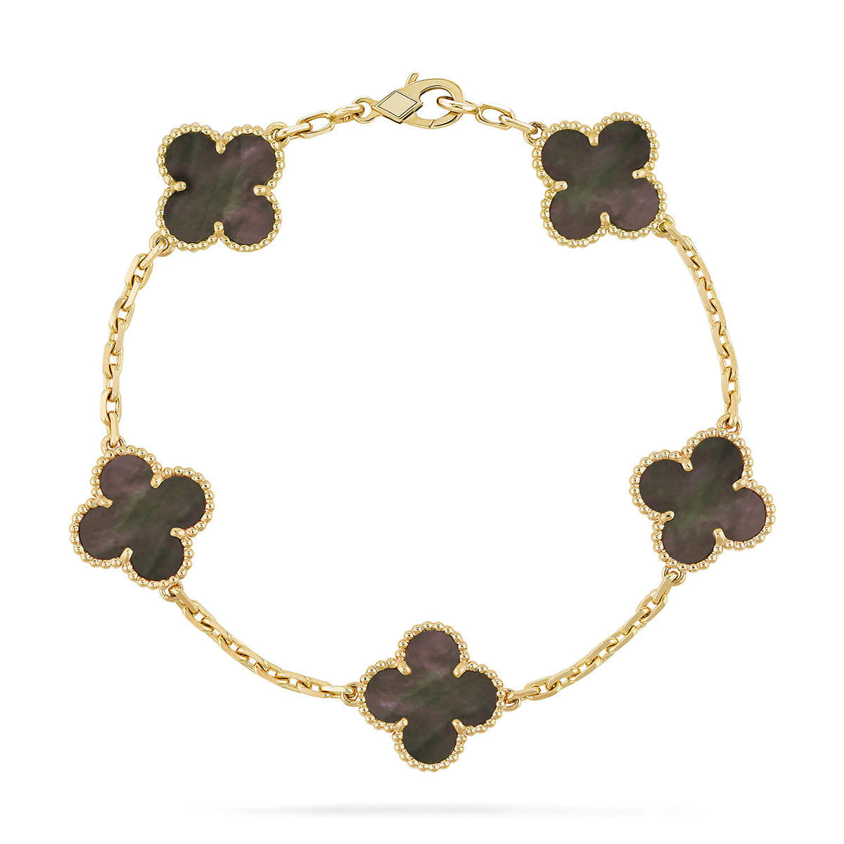 [Rose Tomorrow] CLOVER 5 MOTIF GRAY MOP BRACELET COLLECTION
