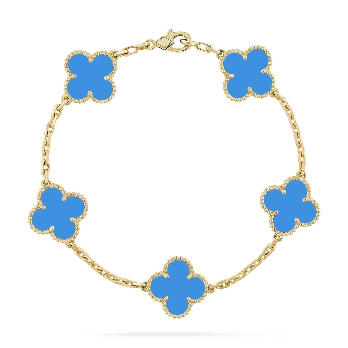[Rose Tomorrow] CLOVER 5 MOTIF BLUE AGATE BRACELET COLLECTION