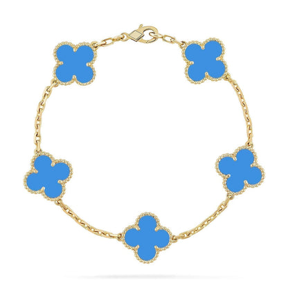 [Rose Tomorrow] CLOVER 5 MOTIF BLUE AGATE BRACELET COLLECTION