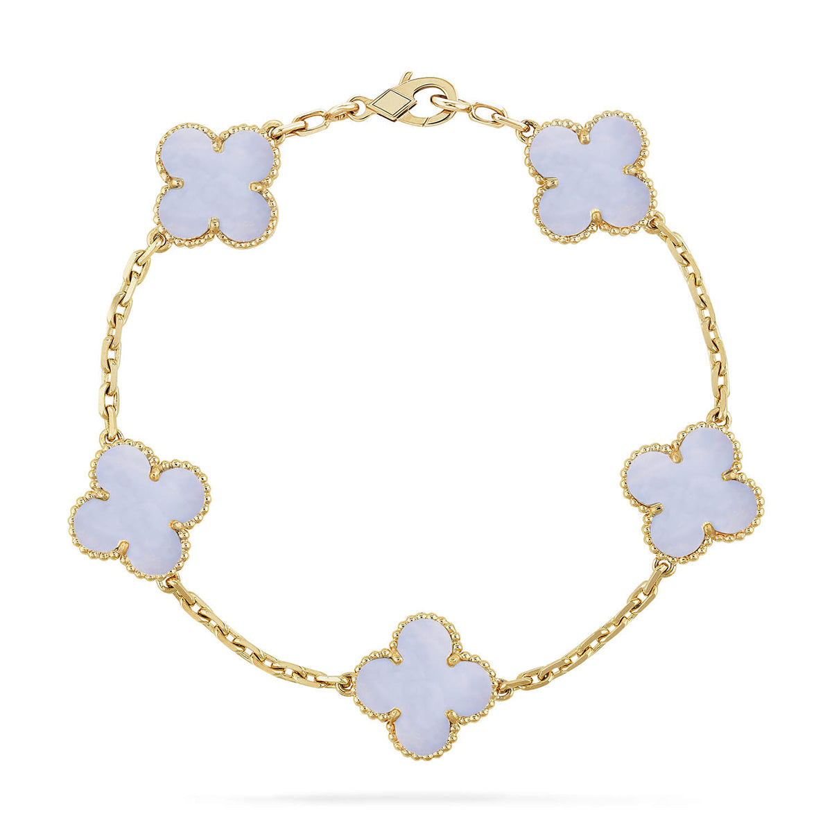 [Rose Tomorrow] CLOVER 5 MOTIF PURPLE CHALCEDONY BRACELET COLLECTION