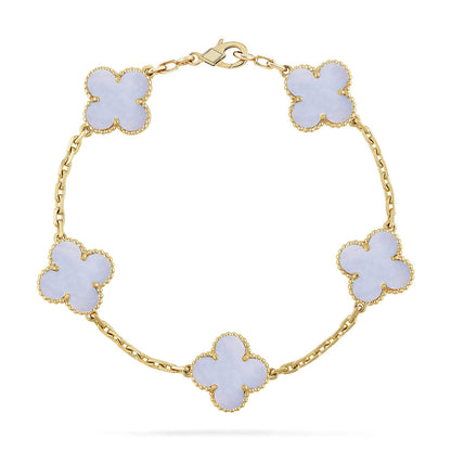 [Rose Tomorrow] CLOVER 5 MOTIF PURPLE CHALCEDONY BRACELET COLLECTION