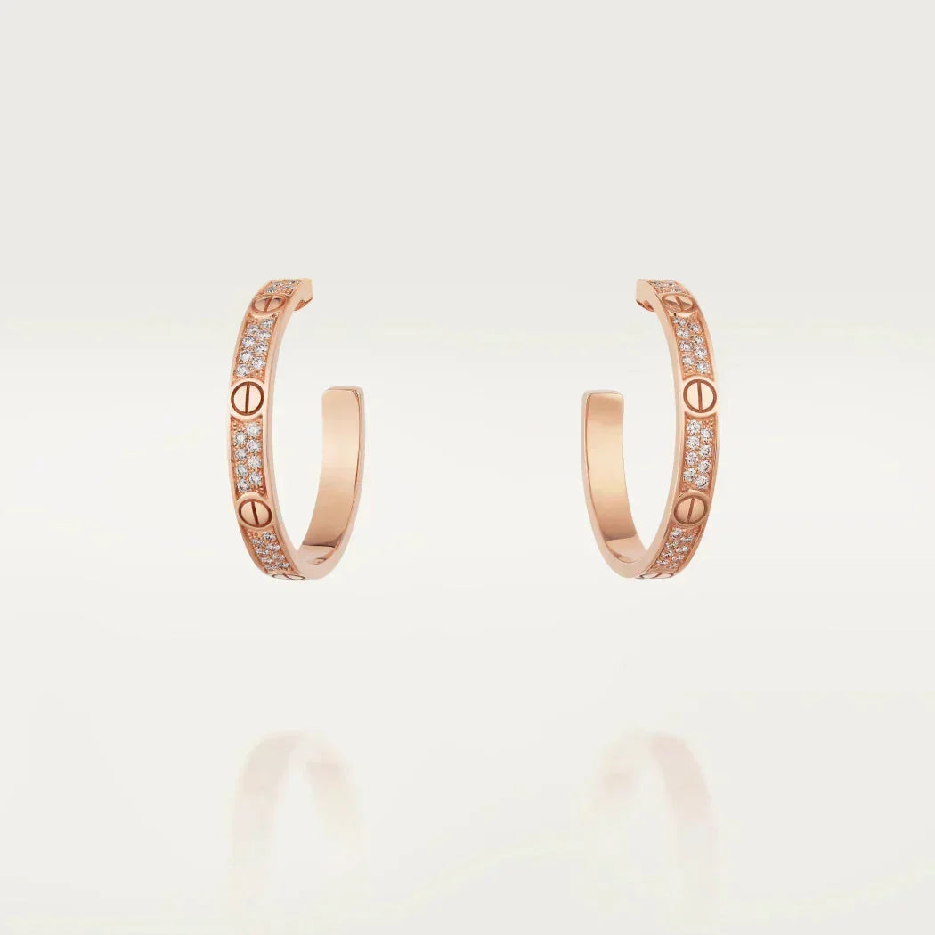 [Rose Tomorrow]LOVE EARRINGS 3.6MM DIAMOND PAVED