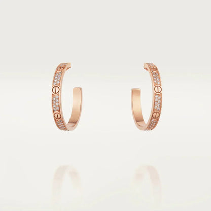 [Rose Tomorrow]LOVE EARRINGS 3.6MM DIAMOND PAVED