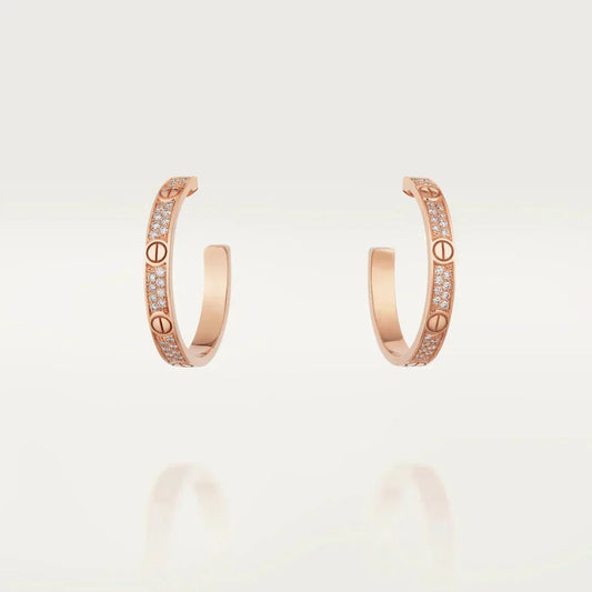 [Rose Tomorrow]LOVE EARRINGS 3.6MM DIAMOND PAVED