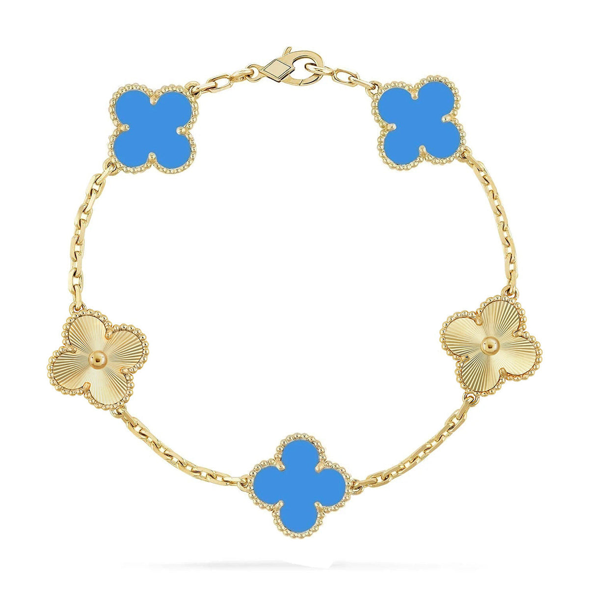 [Rose Tomorrow] CLOVER 5 MOTIF BLUE AGATE BRACELET COLLECTION