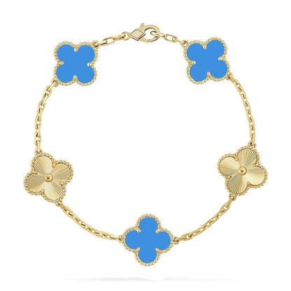 [Rose Tomorrow] CLOVER 5 MOTIF BLUE AGATE BRACELET COLLECTION