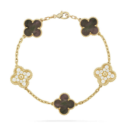 [Rose Tomorrow] CLOVER 5 MOTIF GRAY MOP BRACELET COLLECTION