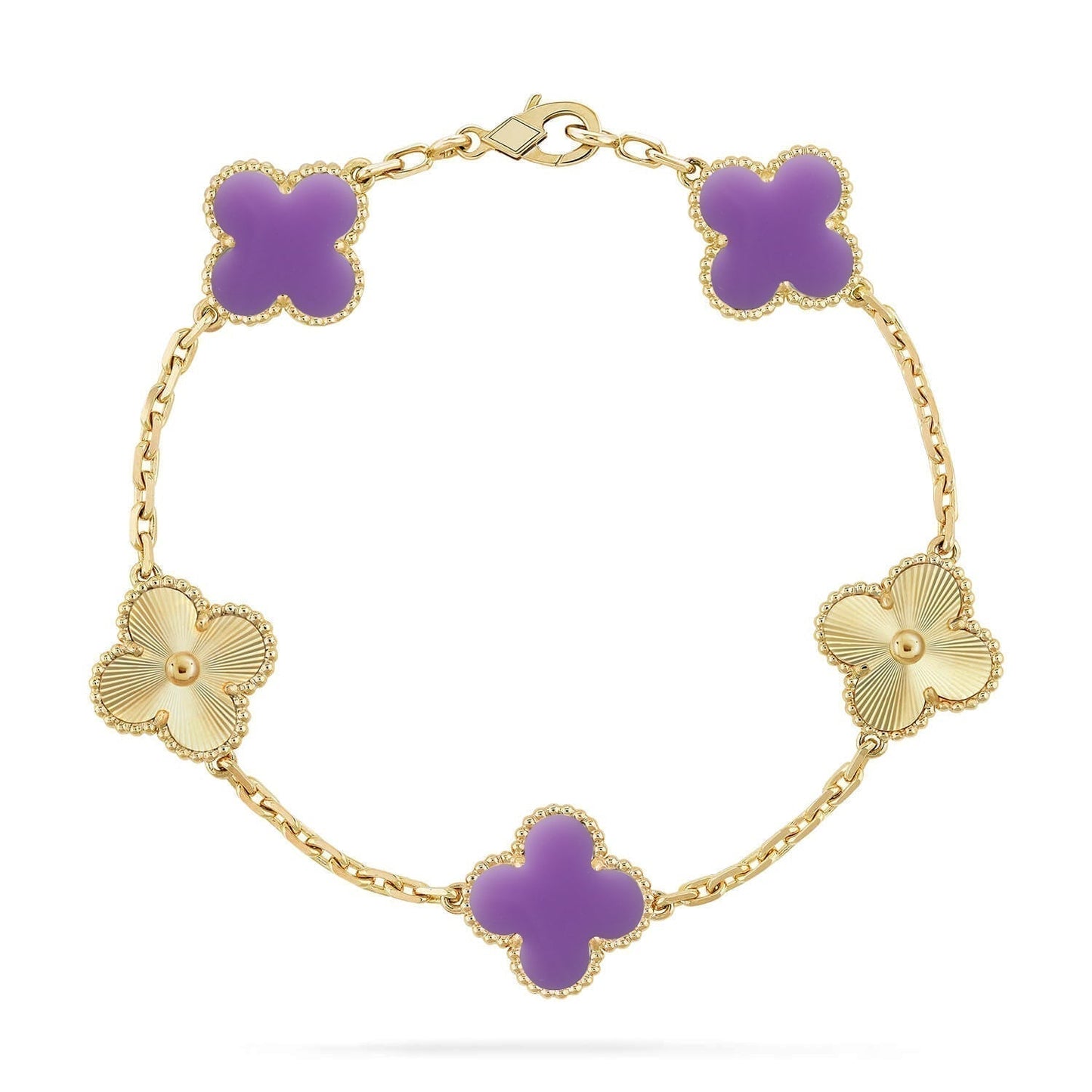 [Rose Tomorrow]CLOVER 5 MOTIF LIGHT PURPLE BRACELET COLLECTION