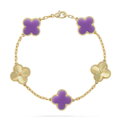 [Rose Tomorrow]CLOVER 5 MOTIF LIGHT PURPLE BRACELET COLLECTION