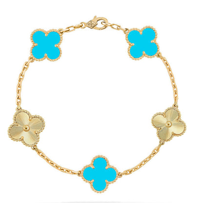 [Rose Tomorrow] CLOVER 5 MOTIF TURQUOISE BRACELET COLLECTION