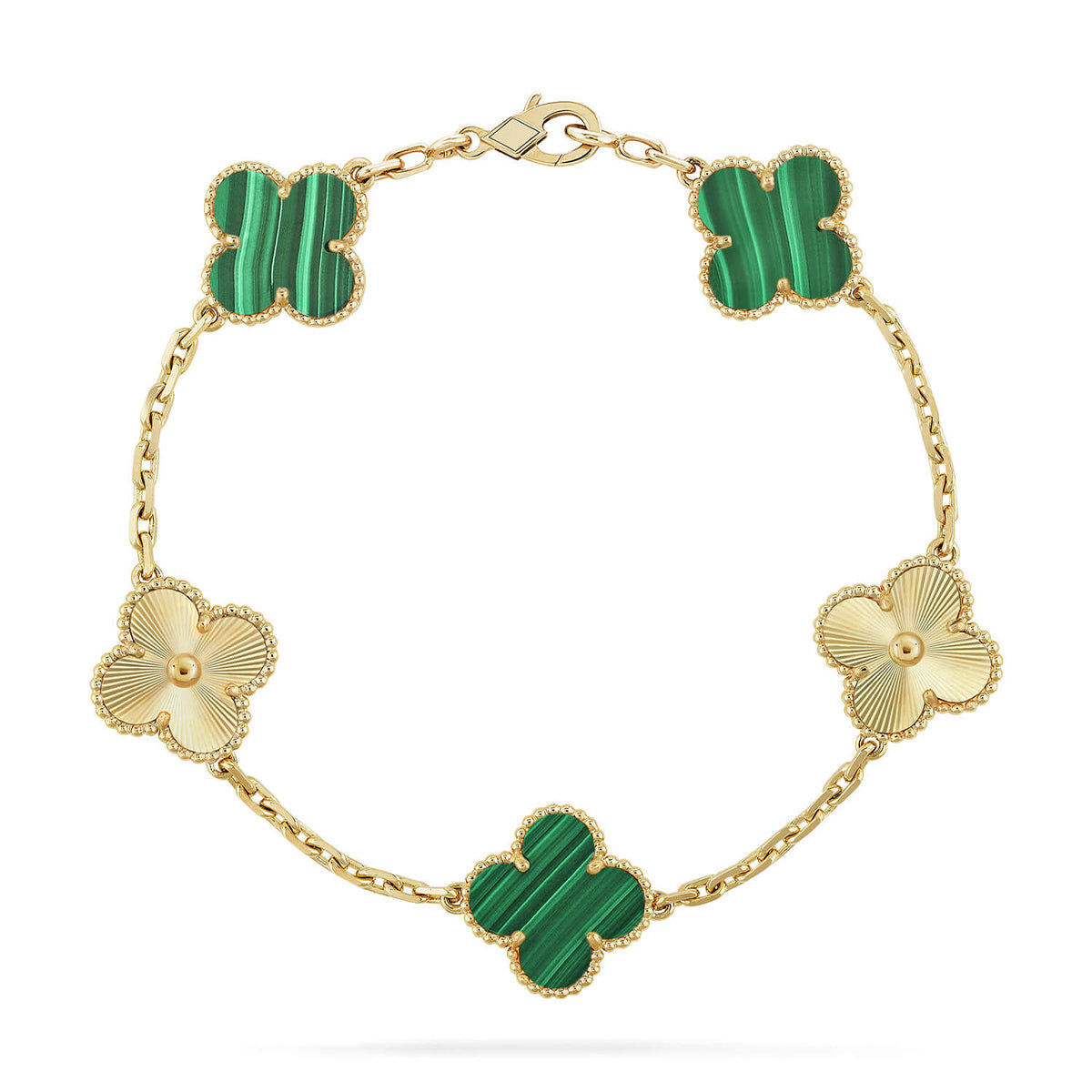 [Rose Tomorrow] CLOVER 5 MOTIF MALACHITE BRACELET COLLECTION