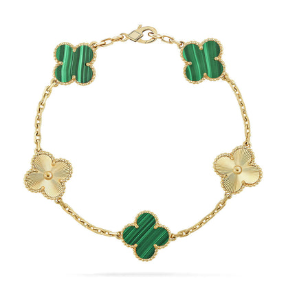 [Rose Tomorrow] CLOVER 5 MOTIF MALACHITE BRACELET COLLECTION