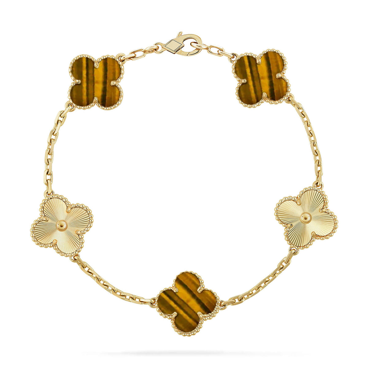 [Rose Tomorrow] CLOVER 5 MOTIFS TIGER EYE BRACELET COLLECTION