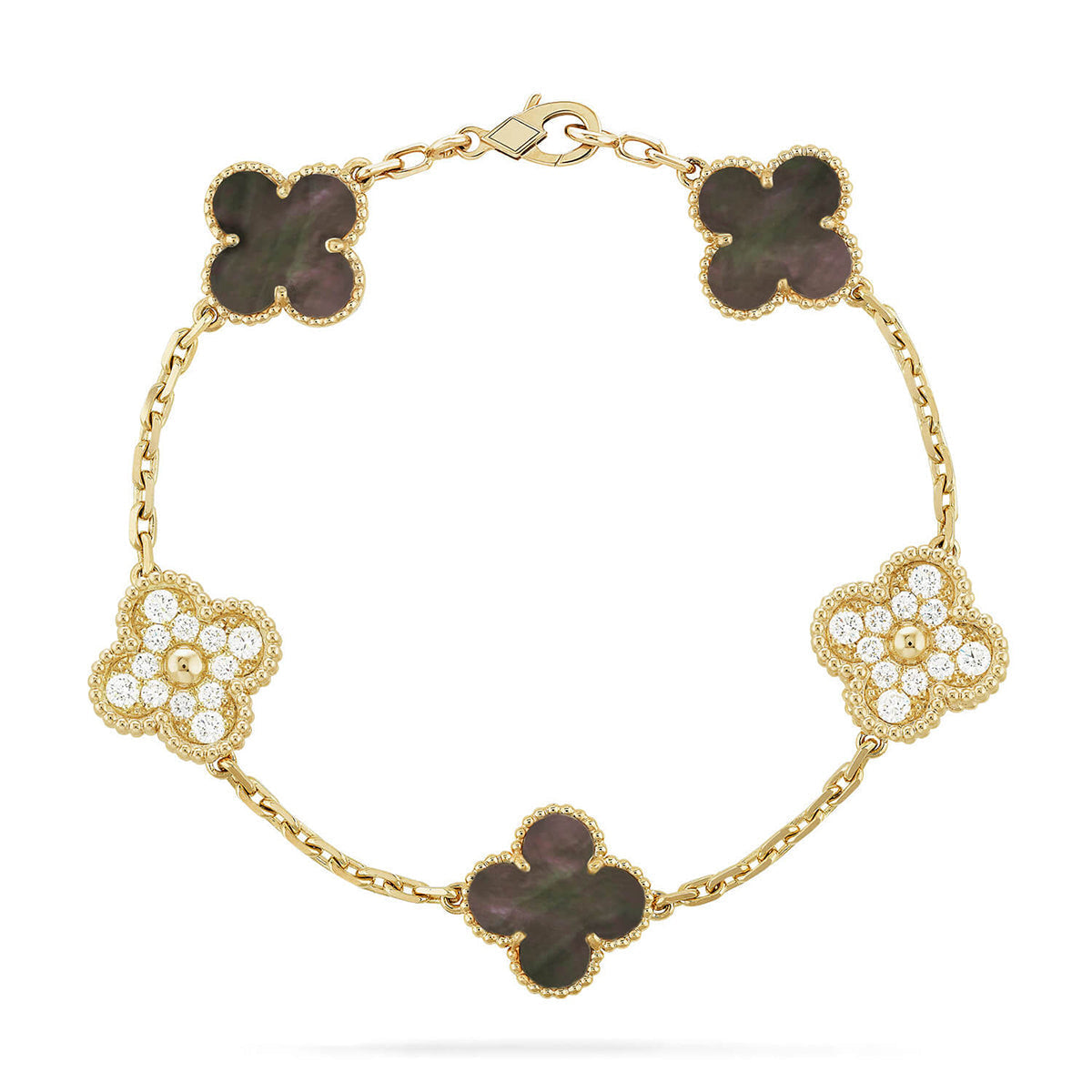 [Rose Tomorrow] CLOVER 5 MOTIF GRAY MOP BRACELET COLLECTION