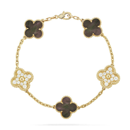 [Rose Tomorrow] CLOVER 5 MOTIF GRAY MOP BRACELET COLLECTION