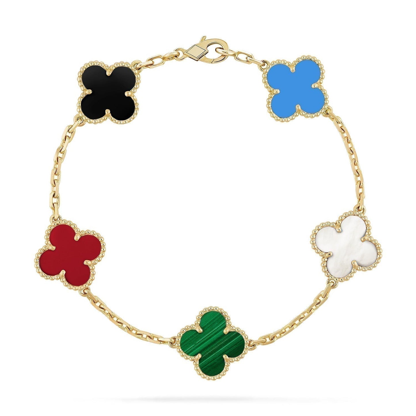 [Rose Tomorrow]CLOVER 5 MOTIFS MULTICOLOR BRACELET