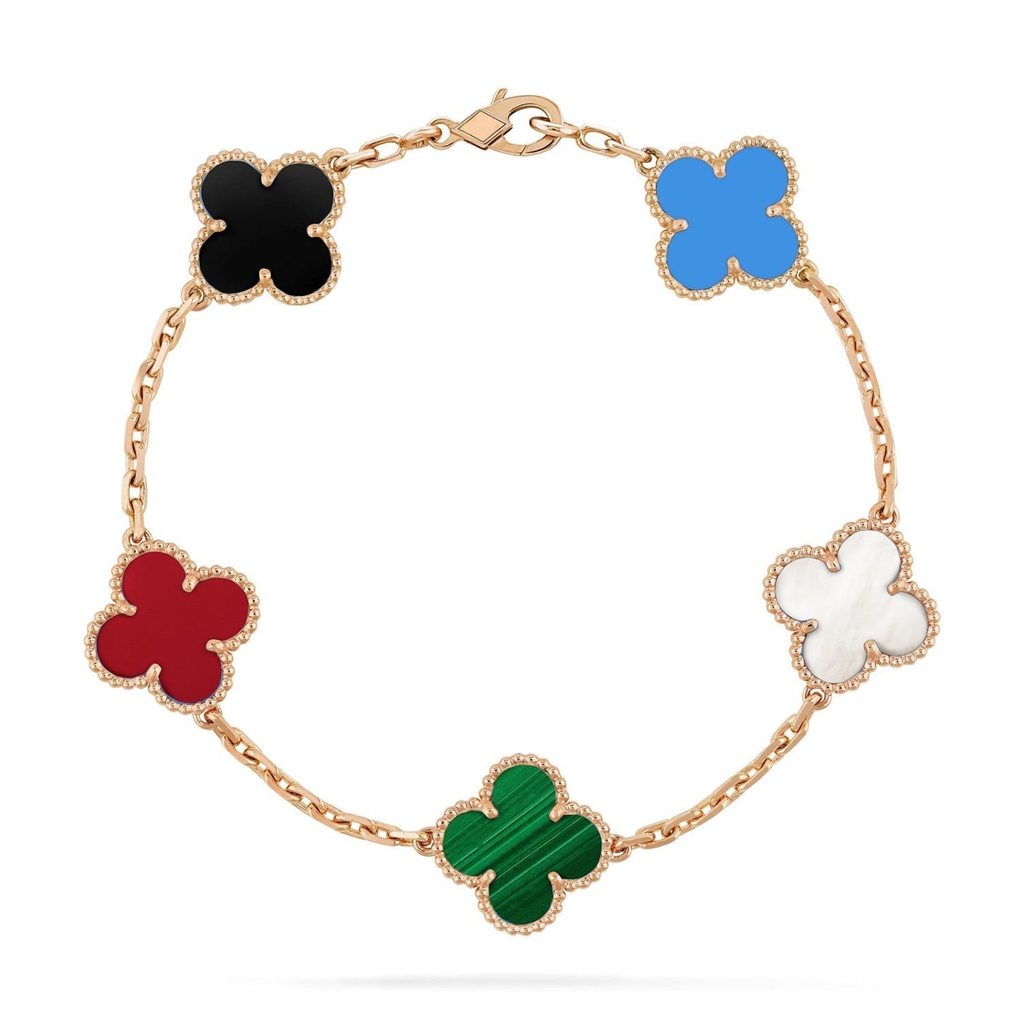 [Rose Tomorrow]CLOVER 5 MOTIFS MULTICOLOR BRACELET