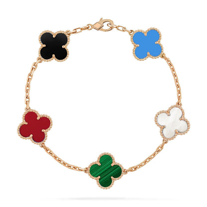 [Rose Tomorrow]CLOVER 5 MOTIFS MULTICOLOR BRACELET