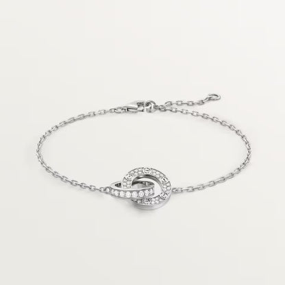 [Rose Tomorrow]LOVE DOUBLE RING FULL DIAMOND BRACELET