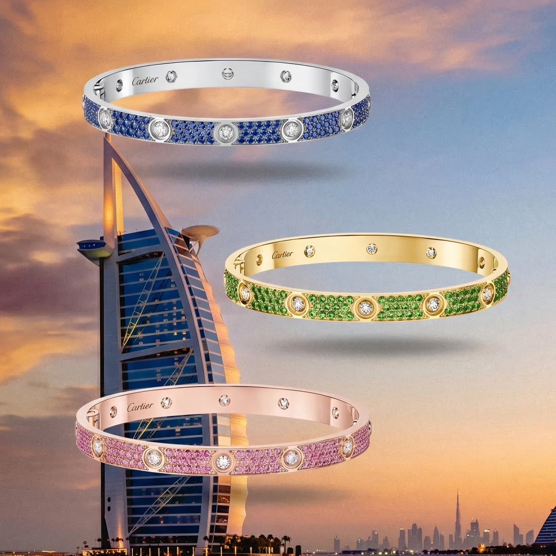 [Rose Tomorrow]2026 PAVE GEMSTONE LOVE BRACELET 6.1MM 10 DIAMONDS