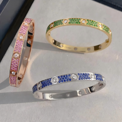 [Rose Tomorrow]2026 PAVE GEMSTONE LOVE BRACELET 6.1MM 10 DIAMONDS