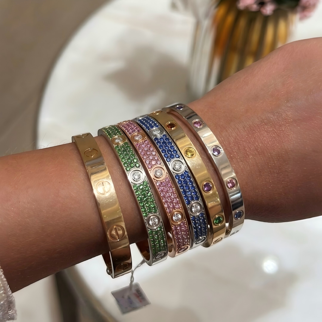 [Rose Tomorrow]2026 PAVE GEMSTONE LOVE BRACELET 6.1MM 10 DIAMONDS