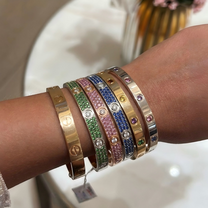 [Rose Tomorrow]2026 PAVE GEMSTONE LOVE BRACELET 6.1MM 10 DIAMONDS