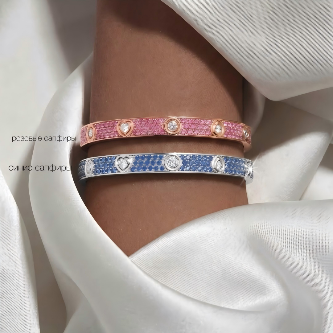 [Rose Tomorrow]2026 PAVE GEMSTONE LOVE BRACELET 6.1MM 10 DIAMONDS