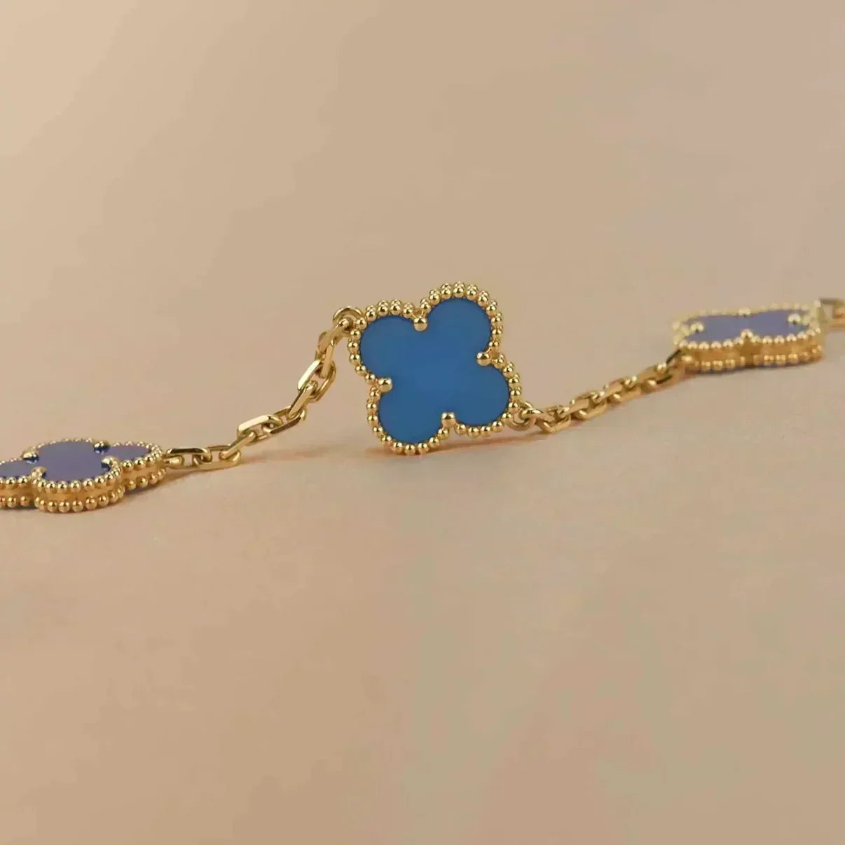[Rose Tomorrow] CLOVER 5 MOTIF BLUE AGATE BRACELET COLLECTION