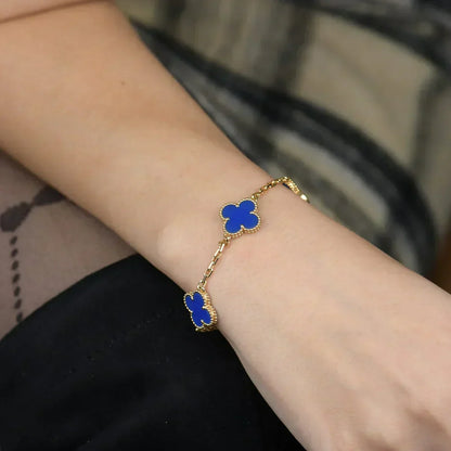 [Rose Tomorrow] CLOVER 5 MOTIF BLUE AGATE BRACELET COLLECTION