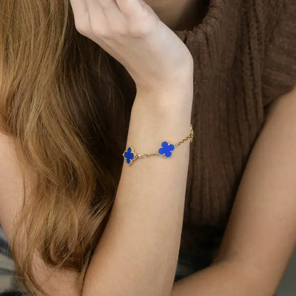 [Rose Tomorrow] CLOVER 5 MOTIF BLUE AGATE BRACELET COLLECTION