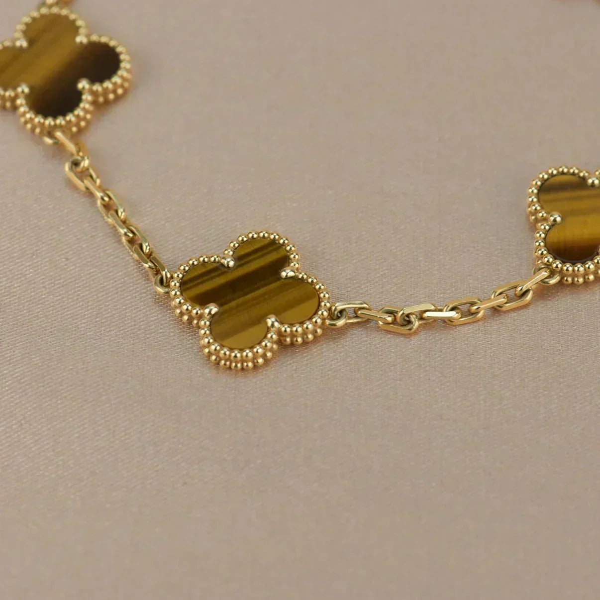 [Rose Tomorrow] CLOVER 5 MOTIFS TIGER EYE BRACELET COLLECTION