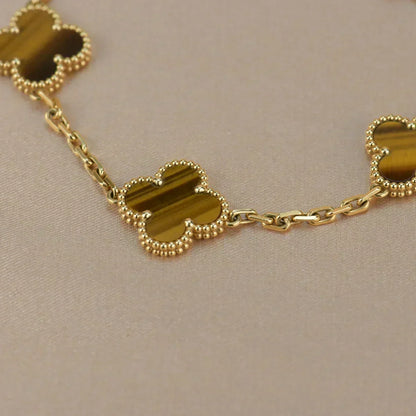 [Rose Tomorrow] CLOVER 5 MOTIFS TIGER EYE BRACELET COLLECTION