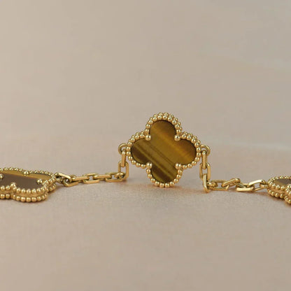 [Rose Tomorrow] CLOVER 5 MOTIFS TIGER EYE BRACELET COLLECTION