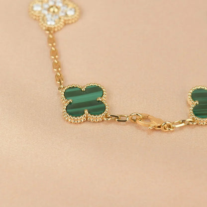 [Rose Tomorrow] CLOVER 5 MOTIF MALACHITE BRACELET COLLECTION