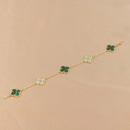 [Rose Tomorrow] CLOVER 5 MOTIF MALACHITE BRACELET COLLECTION