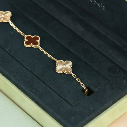 [Rose Tomorrow] CLOVER 5 MOTIF RED CORNELIAN BRACELET COLLECTION