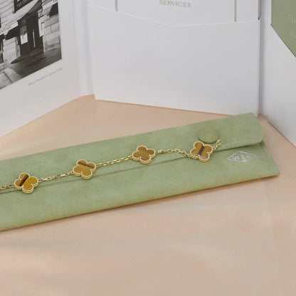 [Rose Tomorrow] CLOVER 5 MOTIFS TIGER EYE BRACELET COLLECTION